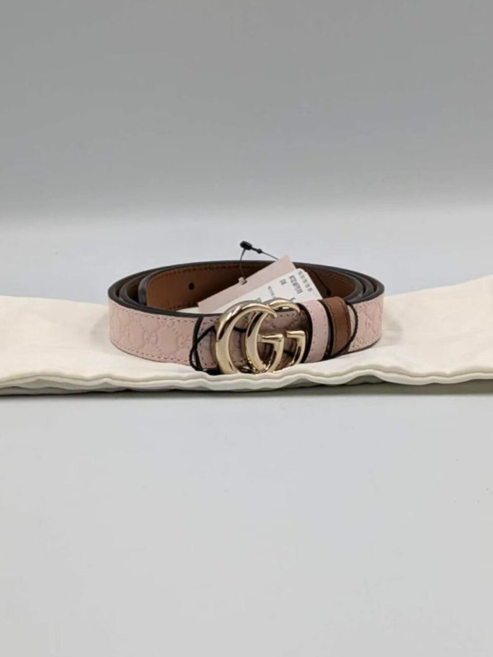 Gucci Women’s GG Marmont Reversible Thin Leather Belt Pink Brown 90cm 847132 - Picture 12 of 14